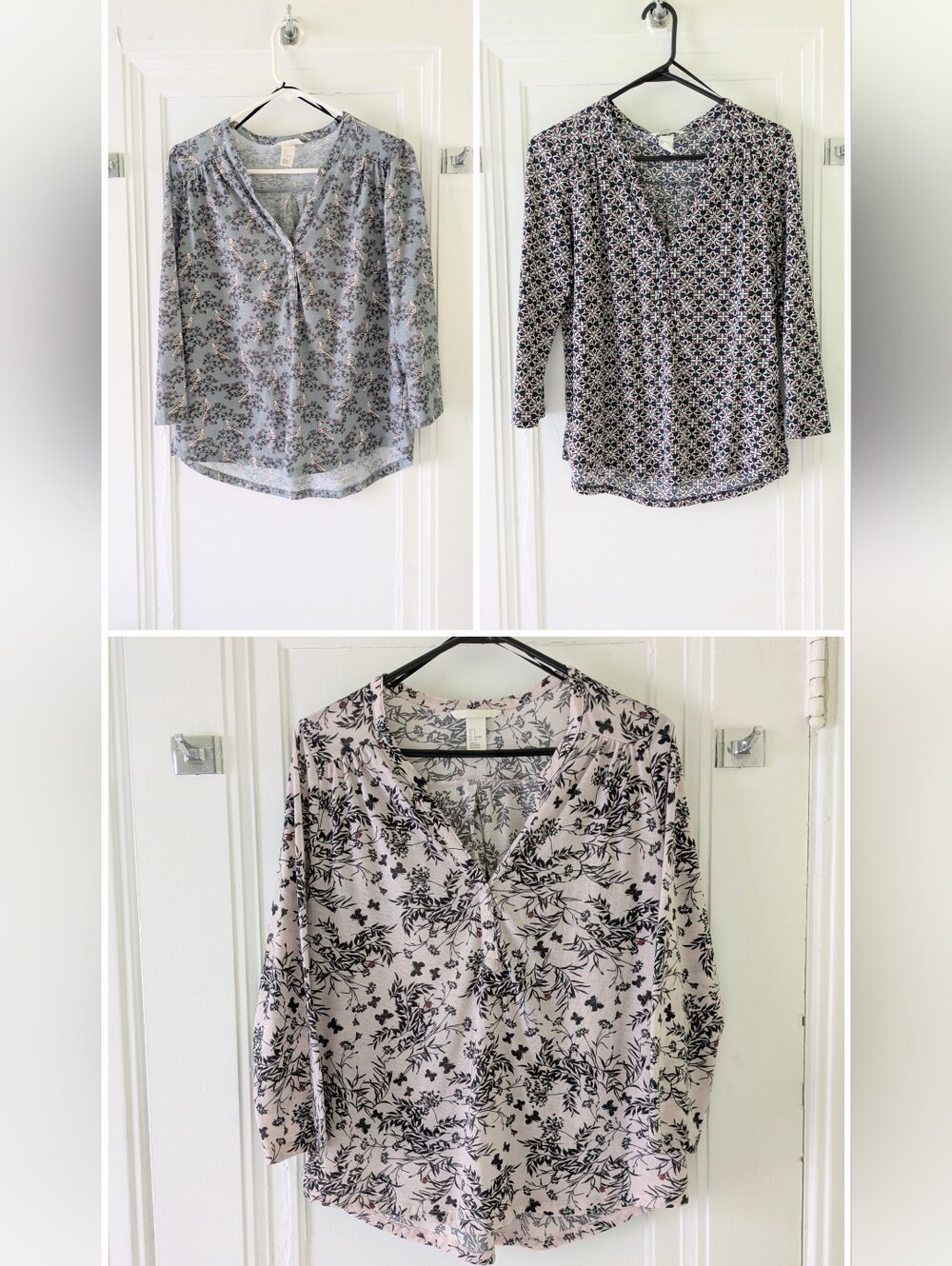 Three H&M Patterned Blouses